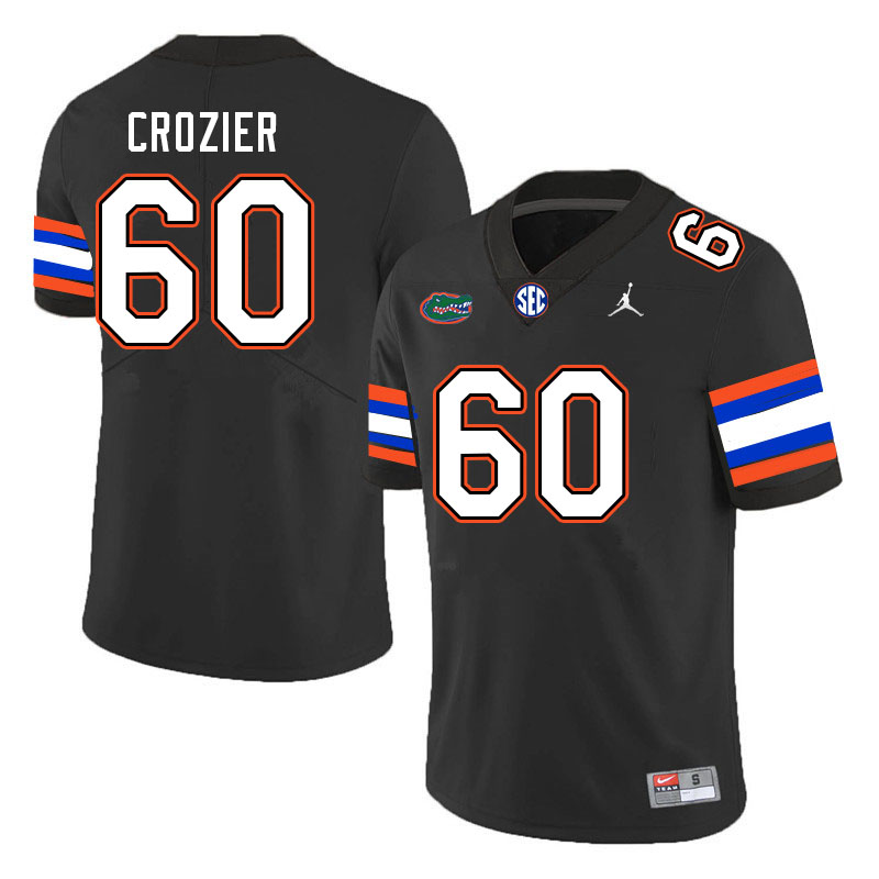 Men #60 Jackson Crozier Florida Gators College Football Jerseys Stitched-Black - Click Image to Close